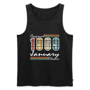 Januar 1969 Januar Geburtstag Januar 1969 - Männer Premium Bio Tank Top - Schwarz - Vorne - Michal (187cm)