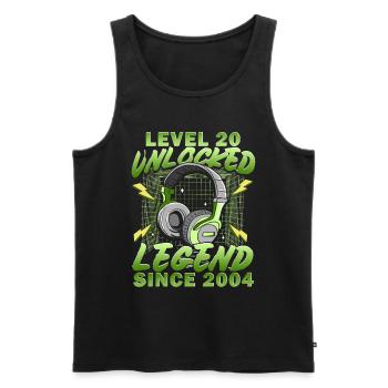 20 Jahre Level Jahrgang Unlocked 2004 - Männer Premium Bio Tank Top - Schwarz - Vorne - AI Model Male 178 light (178cm)