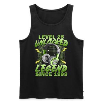 Level 25 Unlocked 25 Years Birthday 1999 - Men's Premium Organic Tank Top - black - Front - AI Model Male 178 light (178cm)