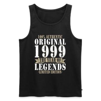 Vintage 1999 Legend Birth Year 1999 Gift - Men's Premium Organic Tank Top - black - Front - Michal (187cm)