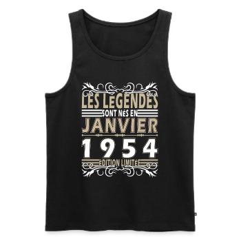 70e anniversaire janvier Vintage 1954 Original - Männer Premium Bio Tank Top - Schwarz - Vorne - Michal (187cm)
