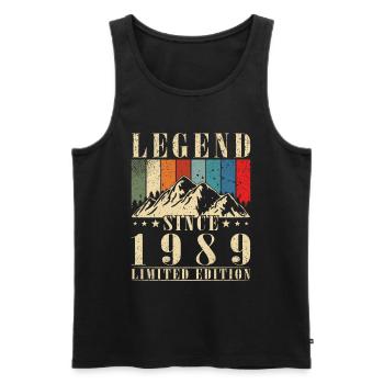 Legend 1989 Vintage - Men's Premium Organic Tank Top - black - Front - Michal (187cm)