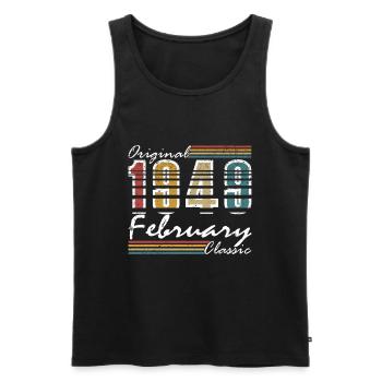 Februar 1949 Vintage Geburtstag Retro Geschenk - Männer Premium Bio Tank Top - Schwarz - Vorne - Michal (187cm)