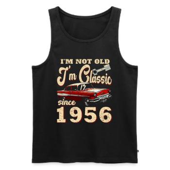 Oldtimer Baujahr 1956 Geburtsjahr Geburtstag - Männer Premium Bio Tank Top - Schwarz - Vorne - Michal (187cm)