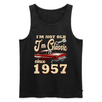 Oldtimer Baujahr Jahrgang 1957 Geburtstag Geschenk - Männer Premium Bio Tank Top - Schwarz - Vorne - Michal (187cm)