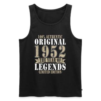 1952 Geburtstagsgeschenk, Legenden geboren 1952 - Männer Premium Bio Tank Top - Schwarz - Vorne - Michal (187cm)