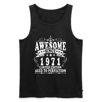 Jahrgang 1971 Geschenk zum 53. Geburtstag 1971 - Männer Premium Bio Tank Top - Schwarz - Vorne - Michal (187cm)