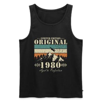 Original seit 1980 Vintage Retro Geburtstag - Männer Premium Bio Tank Top - Schwarz - Vorne - Michal (187cm)