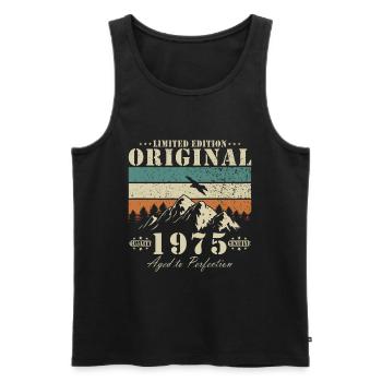 Vintage 1975 Vintage 1975 Birthday Gift - Men's Premium Organic Tank Top - black - Front - Michal (187cm)