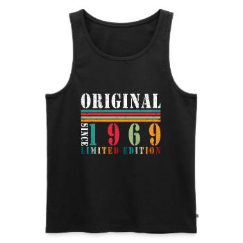 55th Birthday Vintage 1969 55 Years Gift - Men's Premium Organic Tank Top - black - Front - Michal (187cm)