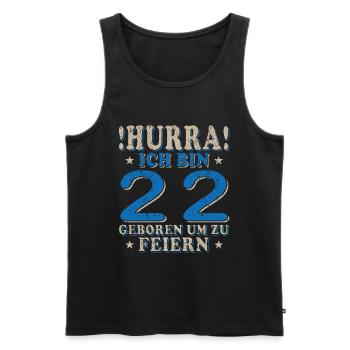 Endlich 22 Jahre - 22. Geburtstag - Männer Premium Bio Tank Top - Schwarz - Vorne - Michal (187cm)