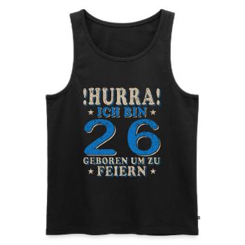26. Geburtstag 26 Jähriger 26 Jahre - Männer Premium Bio Tank Top - Schwarz - Vorne - Michal (187cm)