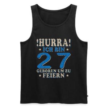 27ter 27 Jahre 27. Geburtstag Geschenk - Männer Premium Bio Tank Top - Schwarz - Vorne - Michal (187cm)