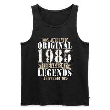 Legende 1985 Geburtstag Geburtsjahr 1985 Männer - Männer Premium Bio Tank Top - Schwarz - Vorne - Michal (187cm)