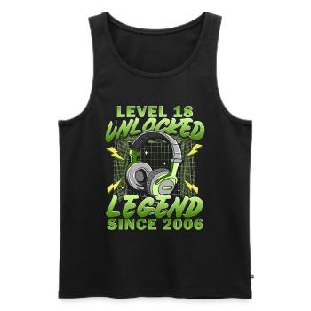 Level 18 Unlocked Legendary since 2006 - Men's Premium Organic Tank Top - black - Front - AI Model Male 178 light (178cm)