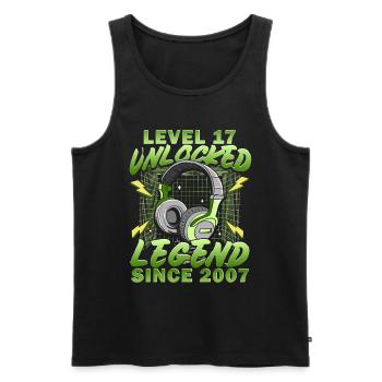Level 17 Completely Legendary since 2007 - Men's Premium Organic Tank Top - black - Front - Michal (187cm)