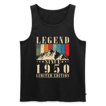 1950 Birthday Gift, Legends Born 1950 - Men's Premium Organic Tank Top - black - Front - Michal (187cm)