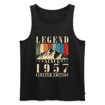 Retro 1957 Geburtstagsgeschenk. Jahrgang 1957. - Männer Premium Bio Tank Top - Schwarz - Vorne - Michal (187cm)