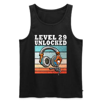 Level 29 Unlocked - Men's Premium Organic Tank Top - black - Front - Michal (187cm)