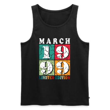 25 years old Year of birth 1999 Born March 1999 - Men's Premium Organic Tank Top - black - Front - AI Model Male 178 light (178cm)