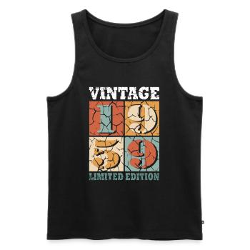Jahrgang 1959 Jahrgang 1959 Geburtstagsgeschenk - Männer Premium Bio Tank Top - Schwarz - Vorne - Michal (187cm)