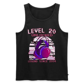 20. Geburtstag Level 20 Complete Jahrgang 2004 - Männer Premium Bio Tank Top - Schwarz - Vorne - AI Model Male 178 light (178cm)