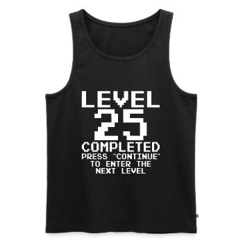 Level 25 Complete - Männer Premium Bio Tank Top - Schwarz - Vorne - AI Model Male 178 light (178cm)