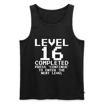 Level 16 Complete Gamer 16 Jahre Zocker - Männer Premium Bio Tank Top - Schwarz - Vorne - Michal (187cm)