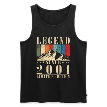 LEGENDE 2001, JAHRGANG 2001 - Männer Premium Bio Tank Top - Schwarz - Vorne - AI Model Male 178 light (178cm)