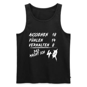 40er Geburtstag Spruch | 40. Geburtstag - Männer Premium Bio Tank Top - Schwarz - Vorne - Michal (187cm)