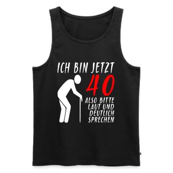 40er Geburtstag Mann | Ich bin 40 Geburtstag - Männer Premium Bio Tank Top - Schwarz - Vorne - Michal (187cm)