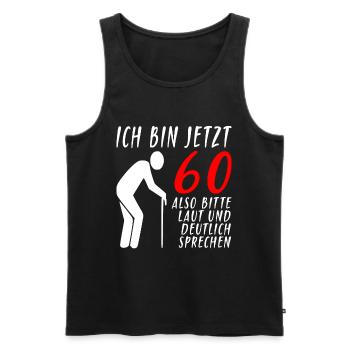 60er Geburtstag Mann | Ich bin 60 Geburtstag - Männer Premium Bio Tank Top - Schwarz - Vorne - AI Model Male 178 light (178cm)