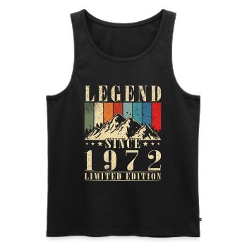 Légende vintage 1972 - Débardeur bio Premium Homme - noir - Devant - Michal (187cm)