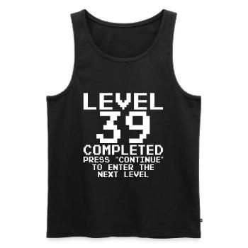 39 Jahre - 39. Geburtstag Level 39 Complete Design - Männer Premium Bio Tank Top - Schwarz - Vorne - AI Model Male 178 light (178cm)