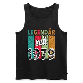Legendär seit 1979 - Männer Premium Bio Tank Top - Schwarz - Vorne - Michal (187cm)
