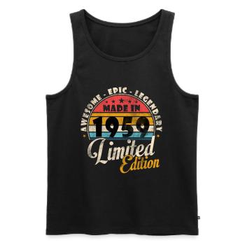 Made in 1959 - Men's Premium Organic Tank Top - black - Front - Michal (187cm)