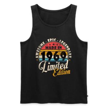 Made in 1969 Vintage Retro Limited Edition - Men's Premium Organic Tank Top - black - Front - Michal (187cm)
