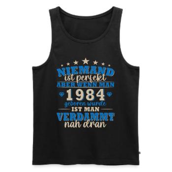 1984 Geburtsjahr Geburtstag Geburt geboren - Männer Premium Bio Tank Top - Schwarz - Vorne - Michal (187cm)