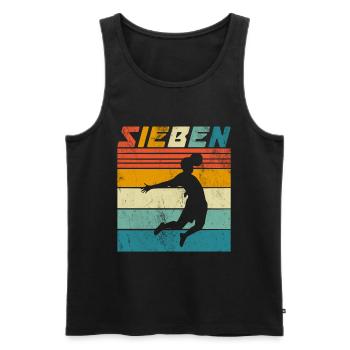 Fußball 7 Jahre Kinder Kindergeburtstag - Männer Premium Bio Tank Top - Schwarz - Vorne - AI Model Male 178 light (178cm)