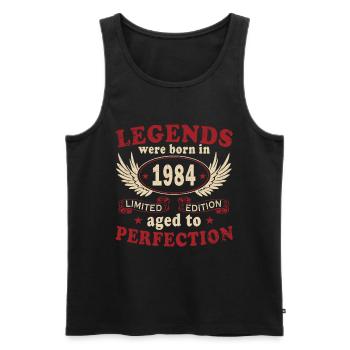 Legende 1984 Geburtstag legendär seit 1984 - Männer Premium Bio Tank Top - Schwarz - Vorne - Michal (187cm)