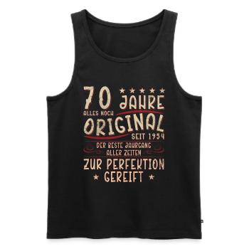 70. Geburtstag 70 Jahre - Männer Premium Bio Tank Top - Schwarz - Vorne - Michal (187cm)