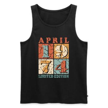 April 1974 April Birthday Gift 1974 - Men's Premium Organic Tank Top - black - Front - Michal (187cm)