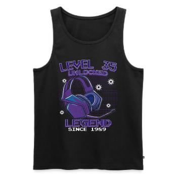 Level 35 Unlocked Legendary since 1989 - Men's Premium Organic Tank Top - black - Front - Michal (187cm)