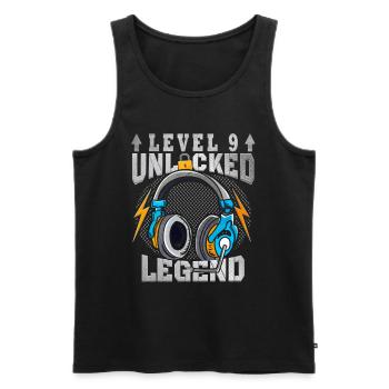 9th Birthday Level 9 Unlocked Fun Gift - Men's Premium Organic Tank Top - black - Front - Michal (187cm)