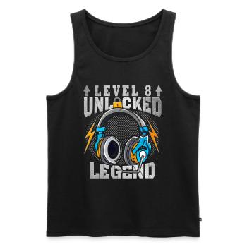 Level 8 unlocked freigeschaltet gamer 8 Jahre alt - Männer Premium Bio Tank Top - Schwarz - Vorne - Michal (187cm)