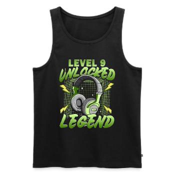 Level 9 Unlocked 9th Birthday Gamer Gamer - Men's Premium Organic Tank Top - black - Front - Michal (187cm)