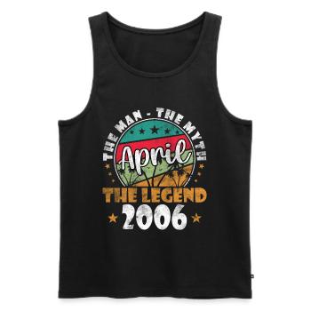 18th Birthday Gift Husband April Vintage 2006 - Men's Premium Organic Tank Top - black - Front - Michal (187cm)
