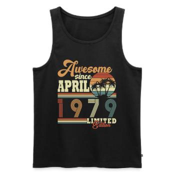 Vintage - Original since April 1979 Birthday - Men's Premium Organic Tank Top - black - Front - Michal (187cm)