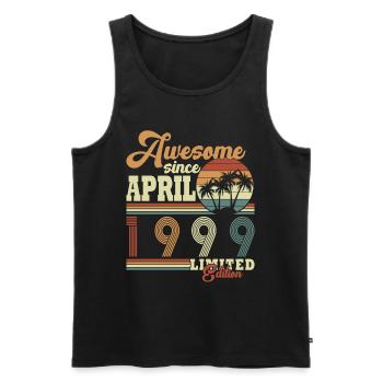 April 1999. Best birthday present April 1999. - Men's Premium Organic Tank Top - black - Front - Michal (187cm)