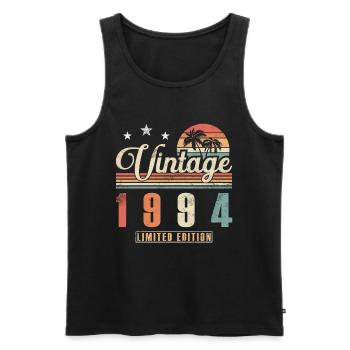 Original 1994 Vintage | Birthday present 1994 - Men's Premium Organic Tank Top - black - Front - AI Model Male 178 light (178cm)